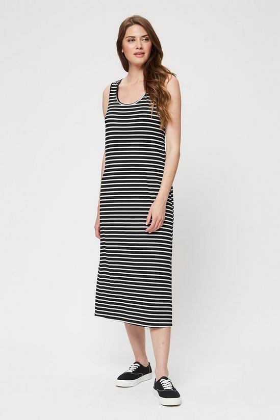 Dorothy Perkins Tall Mono Stripe Sleeveless Midi Dress 1