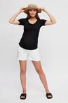 Dorothy Perkins Maternity Black Ruched Front Jersey Ribbed Top thumbnail 2