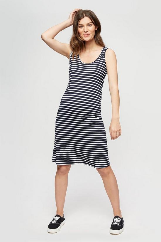 Dorothy Perkins Maternity Navy Stripe Sleeveless Midi Dress 2