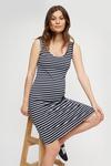 Dorothy Perkins Maternity Navy Stripe Sleeveless Midi Dress thumbnail 4