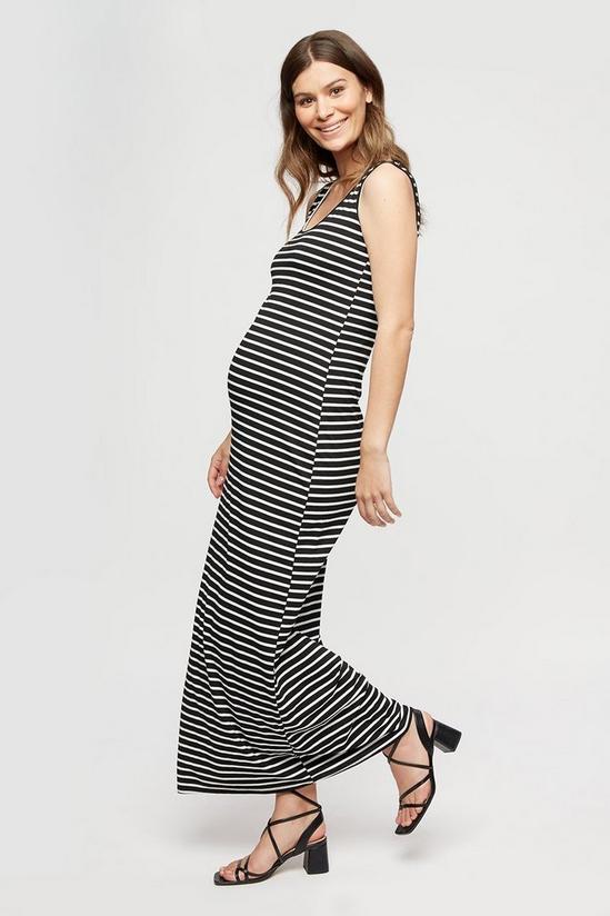 Dorothy Perkins Maternity Mono Stripe Sleeveless Maxi Dress 1