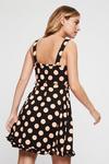 Dorothy Perkins Petite Black And Pink Dot Fit And Flare Dress thumbnail 3