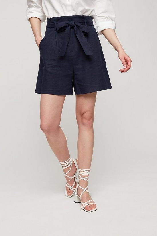 Dorothy Perkins Tailored Belted Linen Look Shorts 2