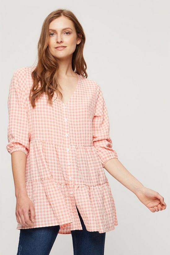 Dorothy Perkins Pink Gingham Tiered Tunic 1