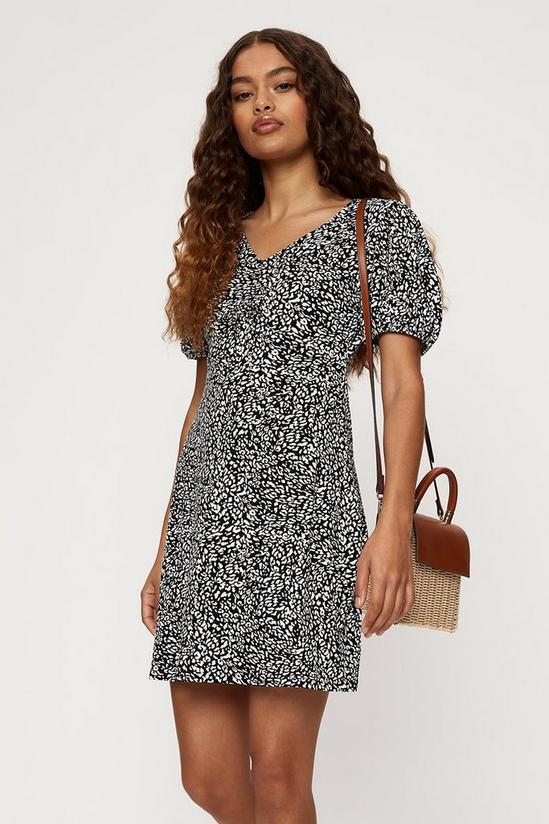 Dorothy Perkins Petite Leopard Ruched Front Dress 2