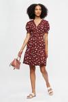 Dorothy Perkins Tall Rust Floral Wrap Mini Dress thumbnail 1
