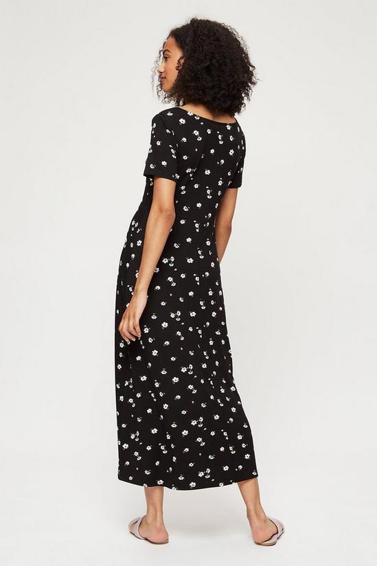 Dorothy Perkins Tall Black Floral Jersey Midi Dress 3