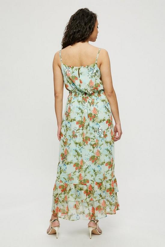 Dorothy Perkins Mint Sequin Floral Midi Dress 3
