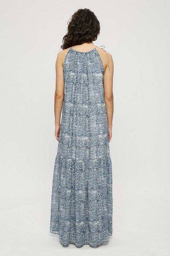 Dorothy Perkins Blue Abstract Print Halter Neck Maxi Dress 3