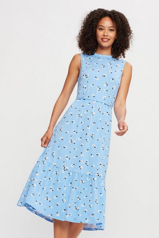 Dorothy Perkins Blue Floral Tiered Sleeveless Maxi Dress 2