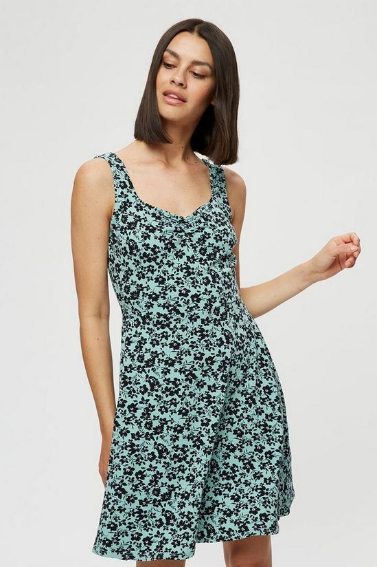 Dorothy Perkins Teal Floral Strappy Mini Dress 1