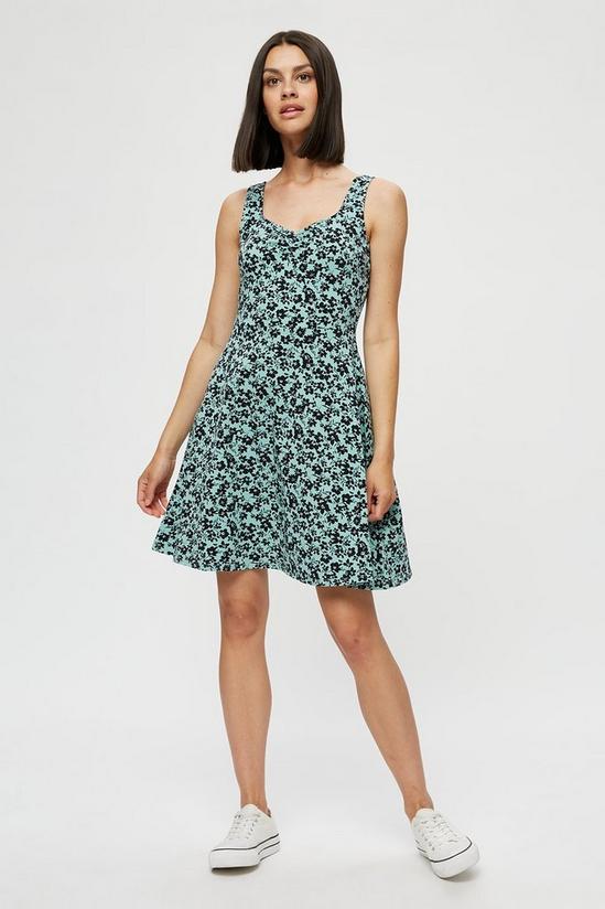 Dorothy Perkins Teal Floral Strappy Mini Dress 2