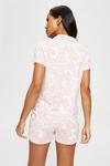 Dorothy Perkins Pink Palm Revere Short Sleeve Shirt And Shorts Pyjama Set thumbnail 3