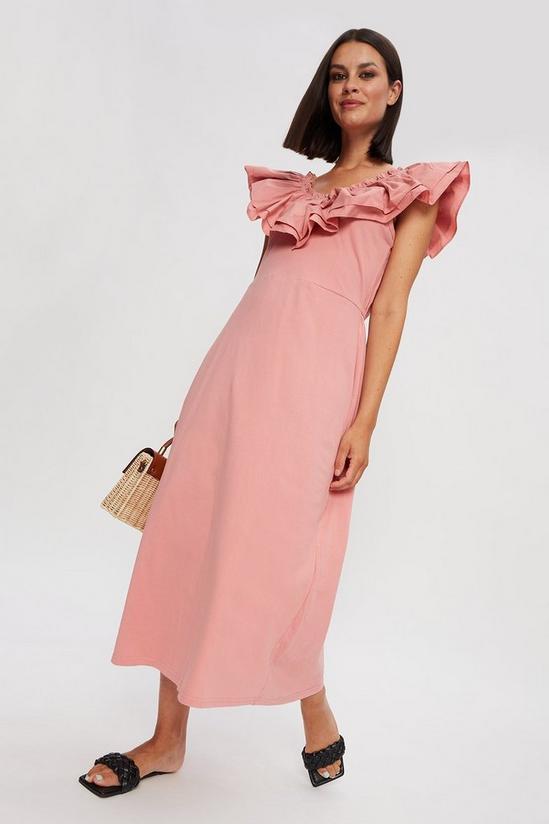 Dorothy Perkins Pink Large Frill Midi Dress 1