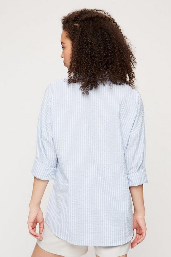 Dorothy Perkins Chambray White Stripe Oversized Linen Shirt 3