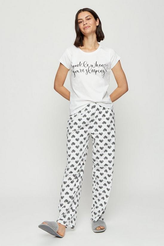 Dorothy Perkins Sparkle When Sleeping Short Sleeve T-Shirt And Pyjama Pants 2