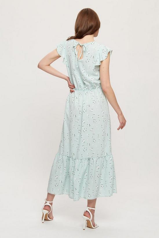 Dorothy Perkins Mint Floral Ruffle Midi Dress 3