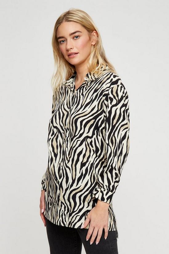 Dorothy Perkins Zebra Print Long Line Shirt 1