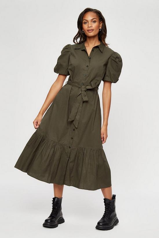 Dorothy Perkins Khaki Poplin Shirt Dress 2