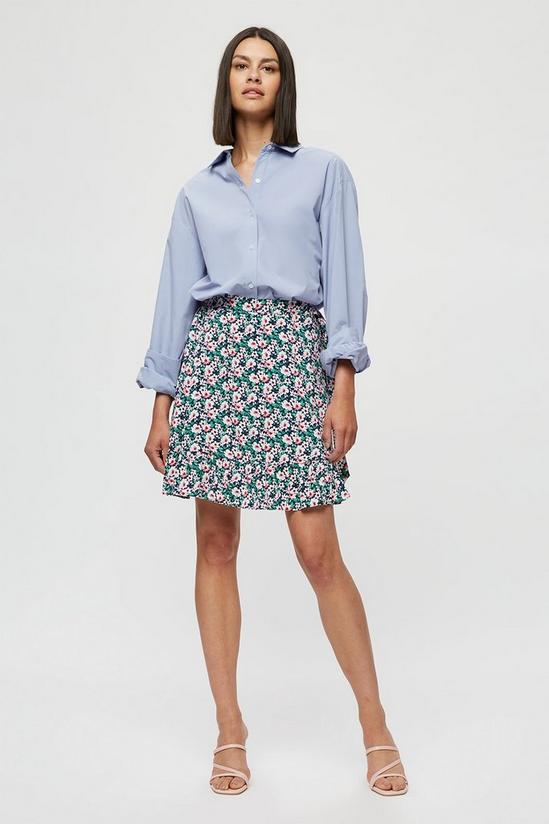Dorothy Perkins Navy Floral Mini Wrap Skirt 2