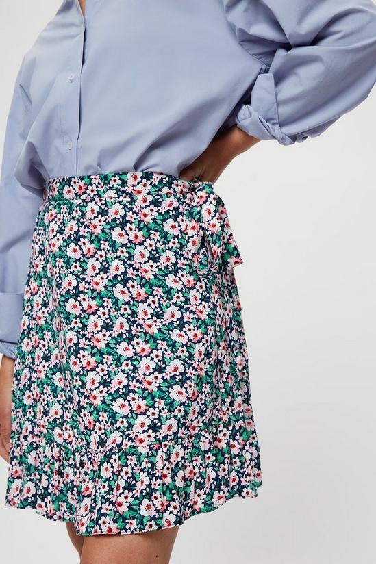 Dorothy Perkins Navy Floral Mini Wrap Skirt 4