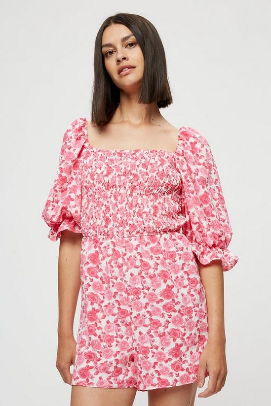 Dorothy Perkins Red Roses Shirred Playsuit 1