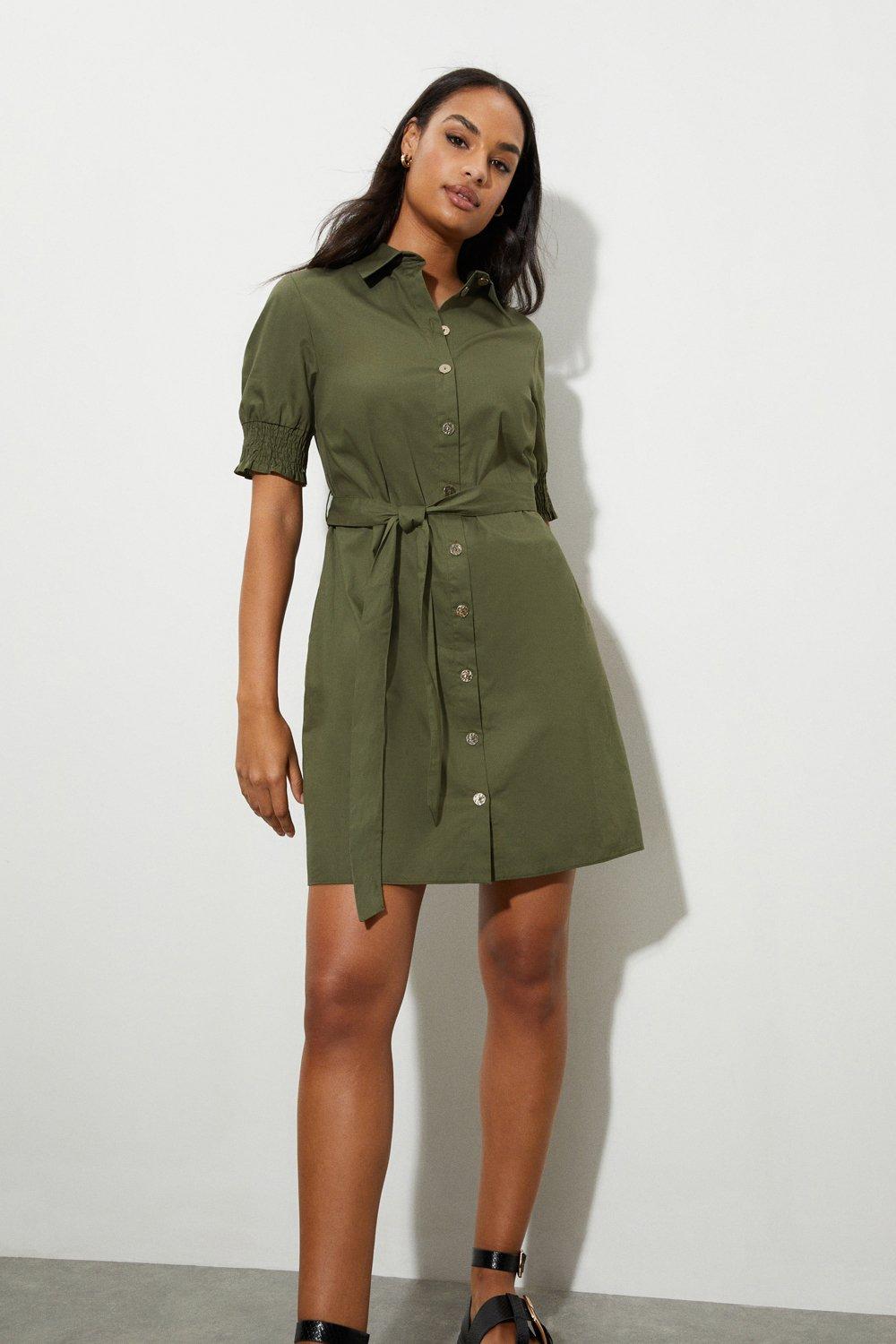 Dorothy perkins sale khaki shirt dress