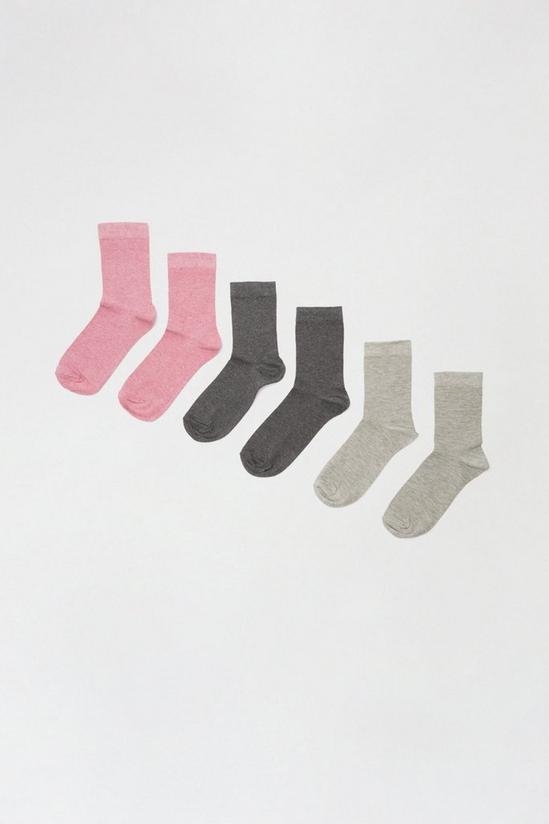 Dorothy Perkins 5 Pack Blush And Grey Ankle Sock 1