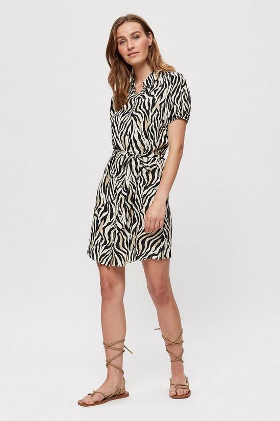Dorothy Perkins Black Zebra Short Sleeve Shirt Mini Dress 2