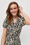 Dorothy Perkins Black Zebra Short Sleeve Shirt Mini Dress thumbnail 4
