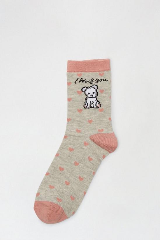 Dorothy Perkins Koala Grey & Blush Sock 1