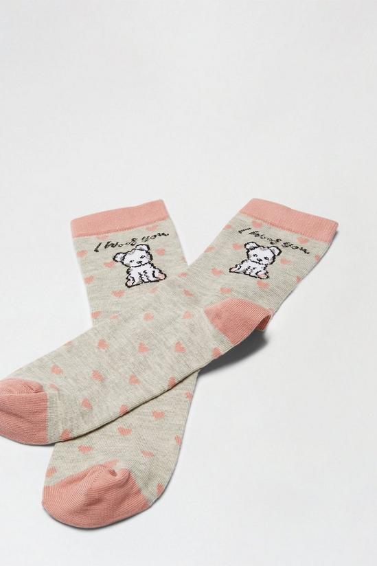 Dorothy Perkins Koala Grey & Blush Sock 2
