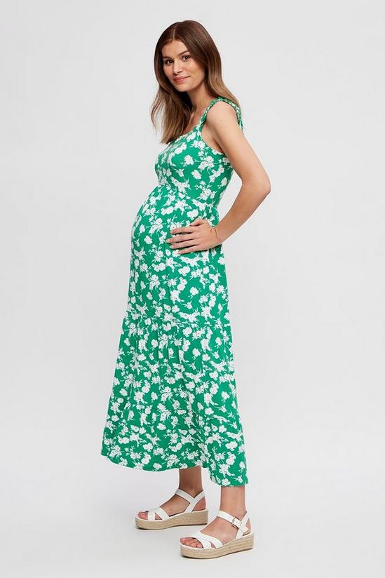 Dorothy Perkins Maternity Strappy Green Ditsy Maxi Dress 1