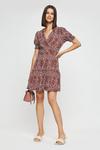 Dorothy Perkins Leopard Textured Wrap Mini Dress thumbnail 1