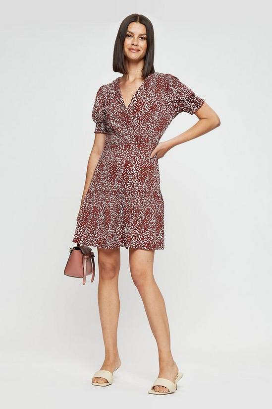 Dorothy Perkins Leopard Textured Wrap Mini Dress 1