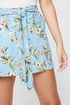 Dorothy Perkins Petite Blue Floral Belted Shorts thumbnail 4