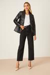Dorothy Perkins Black Faux Leather Tailored Single Breasted Blazer thumbnail 2