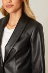 Dorothy Perkins Black Faux Leather Tailored Single Breasted Blazer thumbnail 4