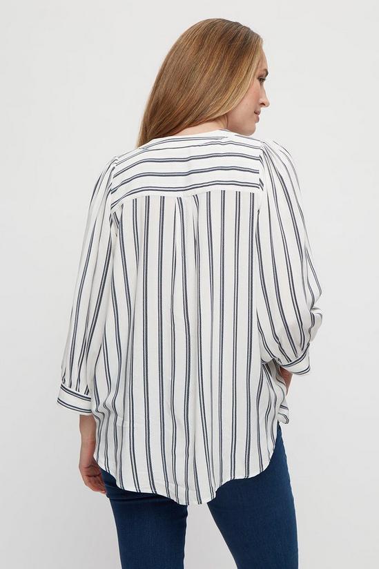 Dorothy Perkins Ivory Navy Stripe Long Sleeve Overhead Shirt 3