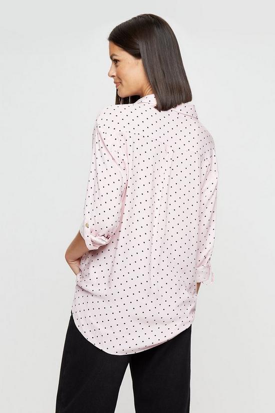 Dorothy Perkins Pink Spot Long Sleeve Button Front Shirt 3