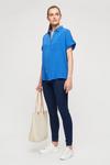 Dorothy Perkins Blue Short Sleeve Long Line  Shirt thumbnail 2