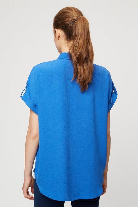 Dorothy Perkins Blue Short Sleeve Long Line  Shirt 3