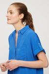 Dorothy Perkins Blue Short Sleeve Long Line  Shirt thumbnail 4
