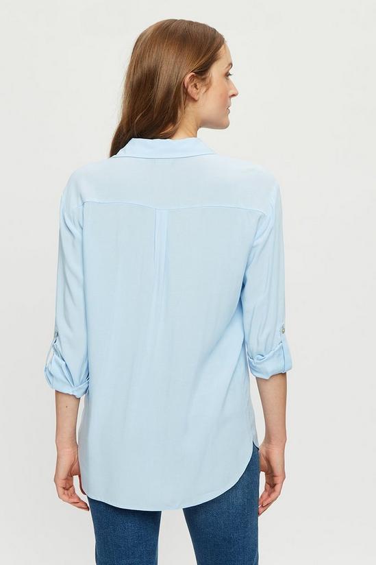 Dorothy Perkins Blue Long Sleeve Button Front Shirt 3