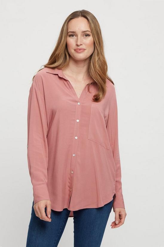 Dorothy Perkins Pink Long Sleeve Button Front Shirt 1