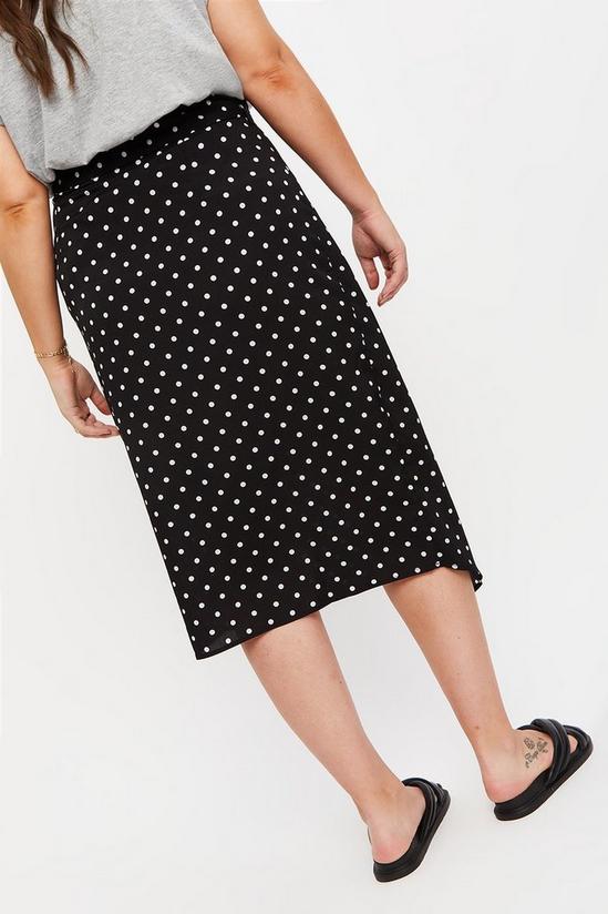 Dorothy Perkins Curve Black Spot Asymmetrical Wrap Skirt 3