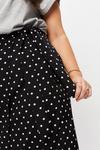 Dorothy Perkins Curve Black Spot Asymmetrical Wrap Skirt thumbnail 4