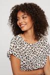 Dorothy Perkins Leopard Print Gold Button Roll Sleeve Top thumbnail 4