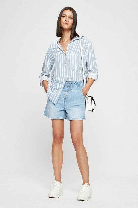 Dorothy Perkins Blue Striped Collared Shirt 2