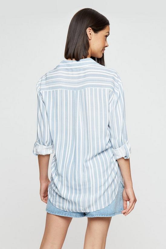 Dorothy Perkins Blue Striped Collared Shirt 3